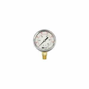 2 1/2" DIAL, LIQUID FILLED, 1/4" NPT BOTTOM, 0-200 PSI by Weiss Instruments