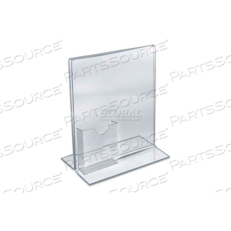 VERTICAL STAND UP SIGN HOLDER W/ BROCHURE HOLDER, 8.5" X 11" - PKG QTY 10 by Azar International