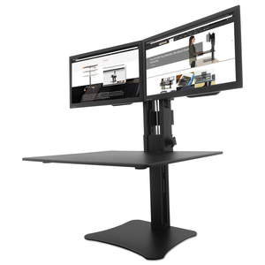 HIGH RISE DUAL MONITOR STANDING DESK WORKSTATION, 28" X 23" X 10.5" TO 15.5", BLACK by Victor Technology, LLC