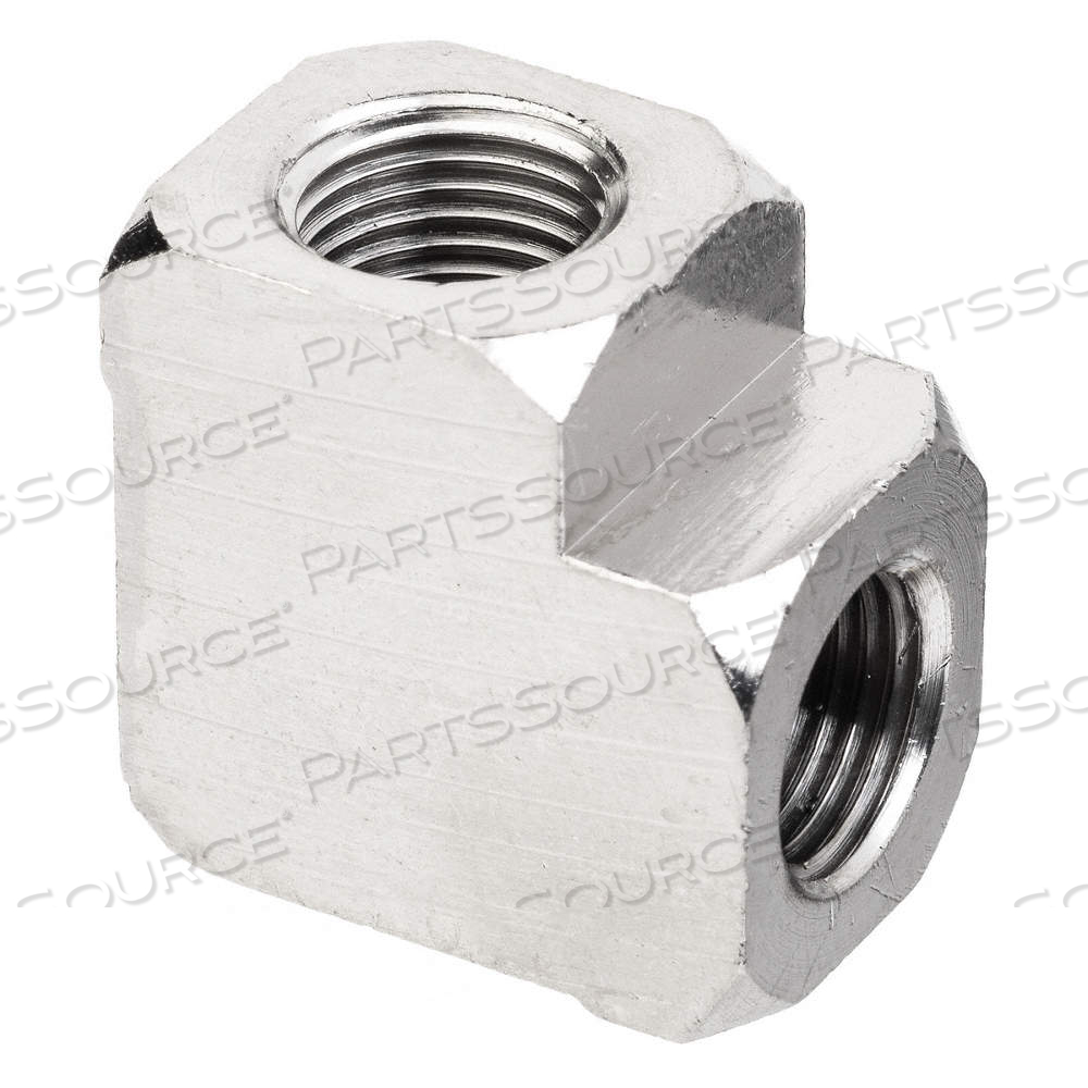 90° ELBOW, NICKEL-PLATED BRASS, 1/4 IN X 1/4 IN FITTING PIPE SIZE, FEMALE NPTF X FEMALE NPTF by Approved Vendor