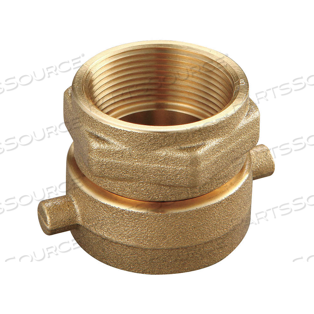FIRE HOSE ADAPTER, 1 1/2 IN COMPATIBLE PIPE SIZE, NPT X NST, STRAIGHT, BRASS, SWIVEL by Approved Vendor