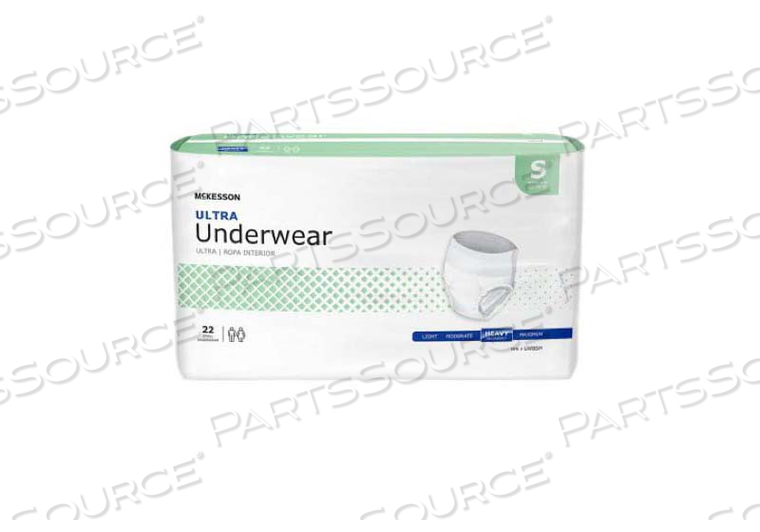 ULTRA HEAVY ABSORBENT UNDERWEAR, SMALL (22 PER BAG) by McKesson