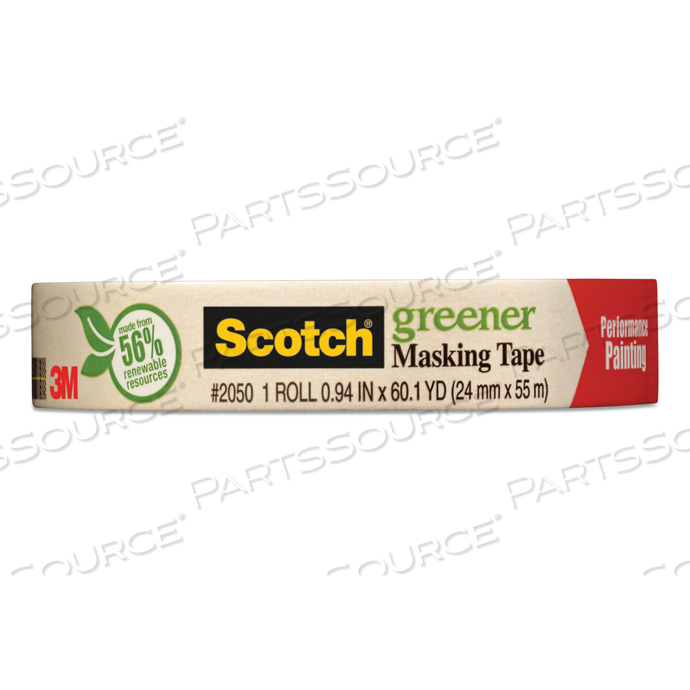 GREENER MASKING TAPE 2050, 3" CORE, 0.94" X 60 YDS, BEIGE by 3M Consumer GREENER MASKING TAPE 2050, 3" CORE, 0.94" X 60 YDS, BEIGE by 3M Consumer