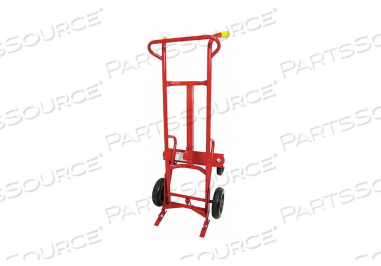 ERGONOMIC TILT-BACK STEEL-FRAME DRUM HAND TRUCK, LOAD CAPACITY 1,000 LB, FOR CONTAINER MATERIAL STEEL, WHEEL DIA. 10 IN, WHEEL TYPE TREAD ON by DAYTON ELECTRIC MANUFACTURING CO