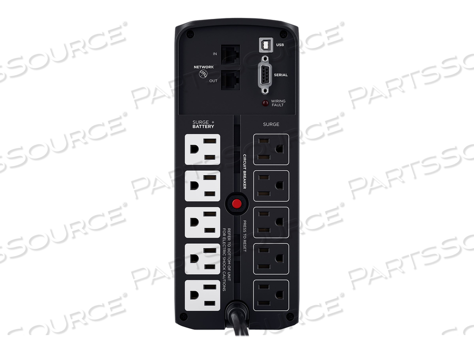 PFC SINEWAVE UPS SERIES CP850PFCLCD, UPS, AC 120 V, 510 WATT, 850 VA, 9 AH, RS-232, USB, OUTPUT CONNECTORS: 10, BLACK by CyberPower