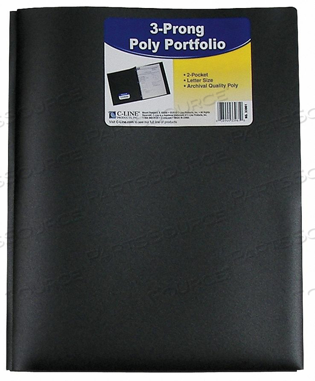 POLY PORTFOLIO FOLDER W/PRONGS BLK PK25 by C-Line POLY PORTFOLIO FOLDER W/PRONGS BLK PK25 by C-Line