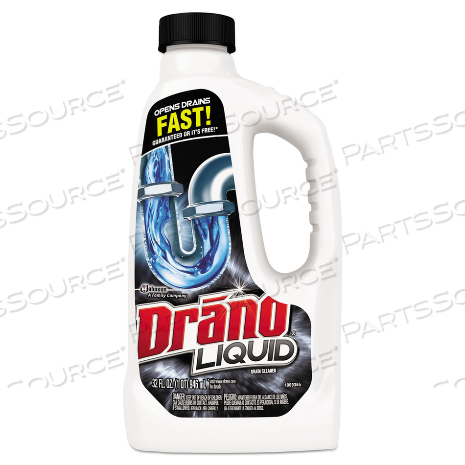 LIQUID DRAIN CLEANER, 32 OZ SAFETY CAP BOTTLE, 12/CARTON 