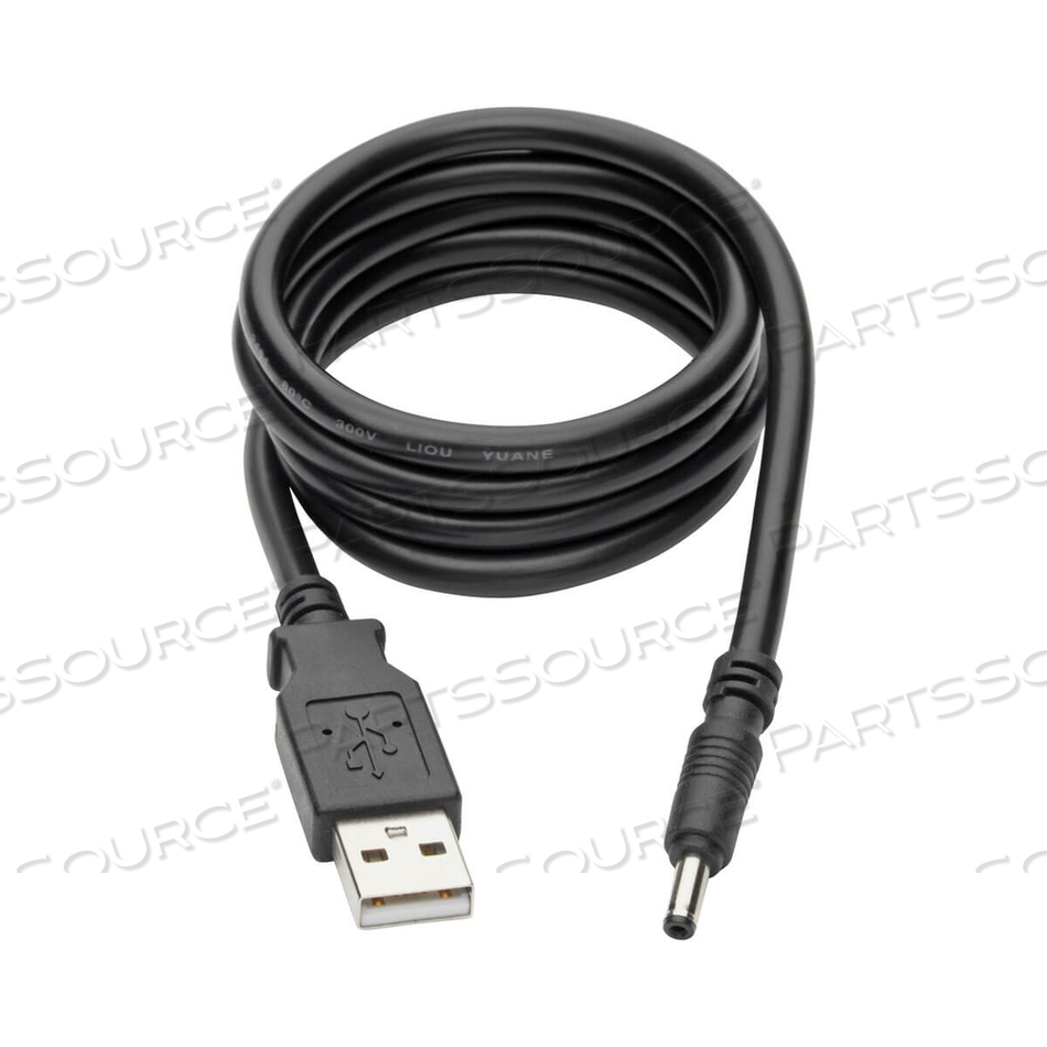 POWER CORD, 3 FT, 5 V, USB A TO 5V DC BARREL, BLACK 