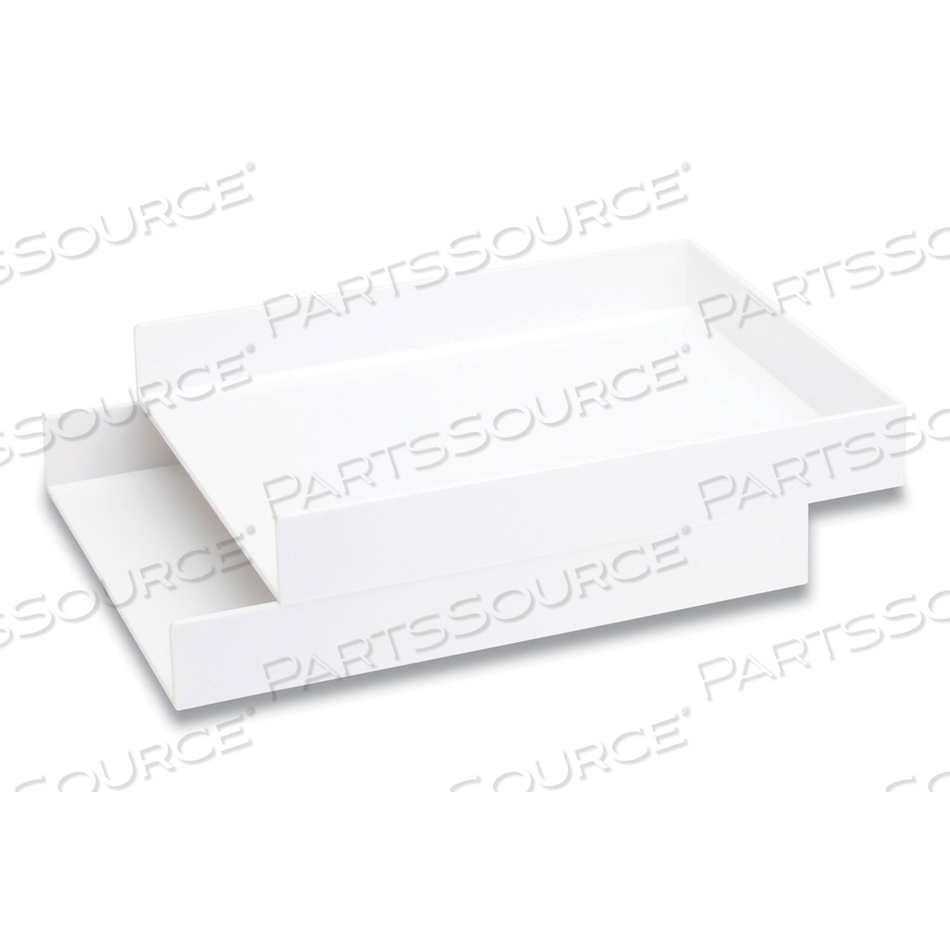 STACKABLE LETTER TRAYS, 1 SECTION, LETTER SIZE FILES, 9.75 X 12.5 X 1.75, WHITE, 2/PACK 