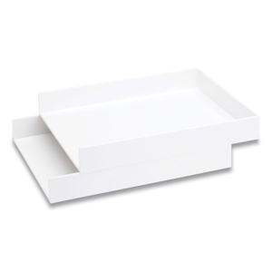 STACKABLE LETTER TRAYS, 1 SECTION, LETTER SIZE FILES, 9.75 X 12.5 X 1.75, WHITE, 2/PACK by Poppin