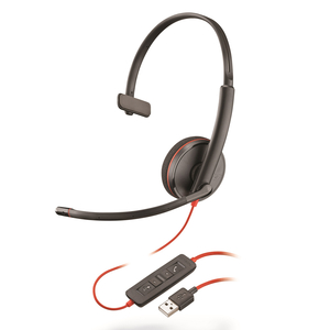 BLACKWIRE 3210 MONAURAL OVER THE HEAD USB HEADSET, BLACK by Plantronics