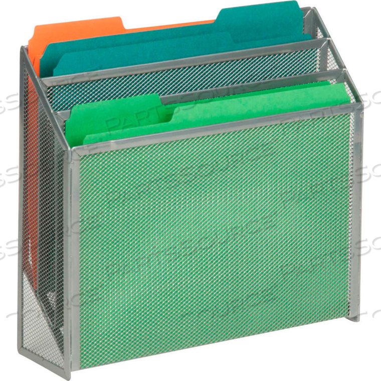 3-COMPARTMENT STEEL VERTICAL FILE DESK SORTER - GRAY by Honey-Can-Do