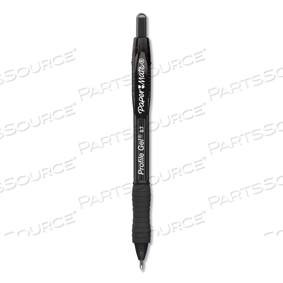 PROFILE GEL PEN, RETRACTABLE, MEDIUM 0.7 MM, BLACK INK, TRANSLUCENT BLACK BARREL by Paper Mate