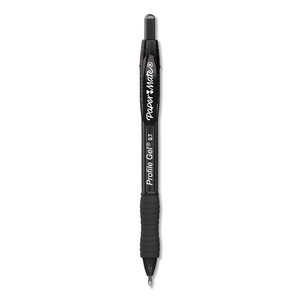 PROFILE GEL PEN, RETRACTABLE, MEDIUM 0.7 MM, BLACK INK, TRANSLUCENT BLACK BARREL, DOZEN by Paper Mate