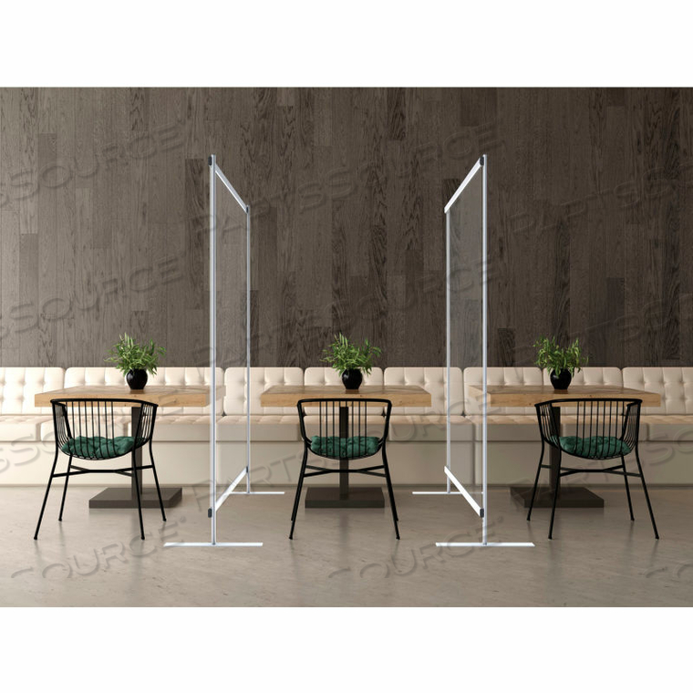 FREE STANDING PORTABLE CLEAR DIVIDER PERSONAL SAFETY PARTITION, 4'W X 6'H 