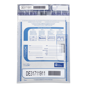 TRIPLOK SERIES A TAMPER-EVIDENT BAGS, 9 X 12, CLEAR, 100/PACK by Control Papers