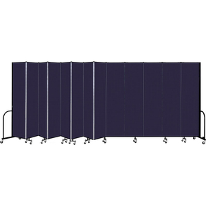 13 PANEL PORTABLE ROOM DIVIDER, 8' H X 24'1" L, FABRIC COLOR: NAVY by Screenflex