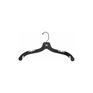 NAHANCO DRESS HANGER W/MOLDED SHOULDERS & BLACK HOOK-MIDDLE HEAVY WEIGHT, 17"L, PLASTIC-BK by National Hanger Company Inc.