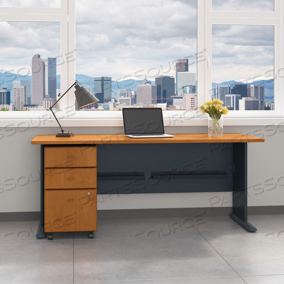 SERIES A COLLECTION WORKSTATION DESK, 71.63" X 26.88" X 29.88", NATURAL CHERRY/SLATE GRAY 