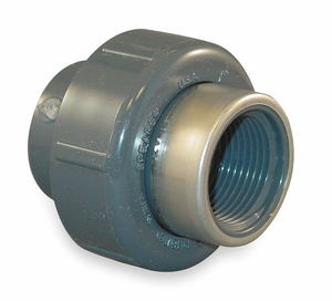 UNION, 1 1/2 IN X 1 1/2 IN FITTING PIPE SIZE, SCHEDULE 80, FEMALE SOCKET X FEMALE NPT, GRAY by Spears