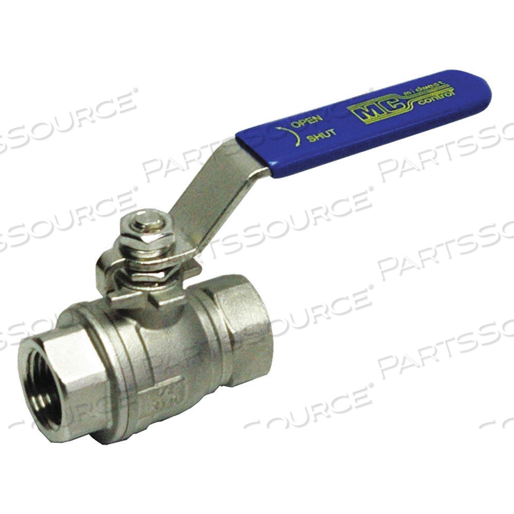 MANUAL TWO-WAY BALL VALVE, 3/4 IN, 316 STAINLESS STEEL, STRAIGHT VALVE BODY, LEVER by Approved Vendor