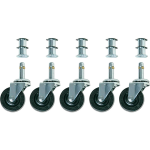 SINGLE 2" RUBBER WHEEL CASTERS, SET OF 5 by Bevco Precision Manufacturing