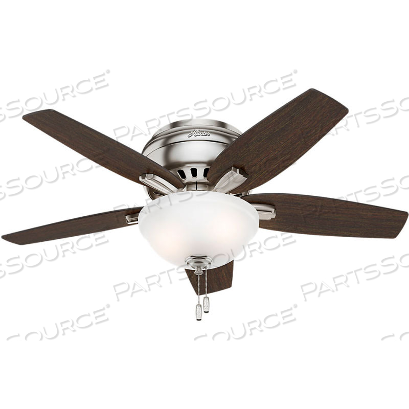 42" NEWSOME LOW PROFILE CEILING FAN WITH LIGHT - BRUSHED NICKEL by Hunter Fan Co. / Casablanca Fand Co.