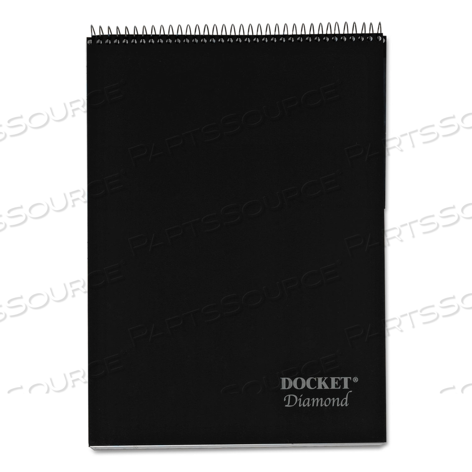 DOCKET DIAMOND TOP-WIRE RULED PLANNING PAD, WIDE/LEGAL RULE, BLACK COVER, 60 WHITE 8.5 X 11.75 SHEETS by Tops