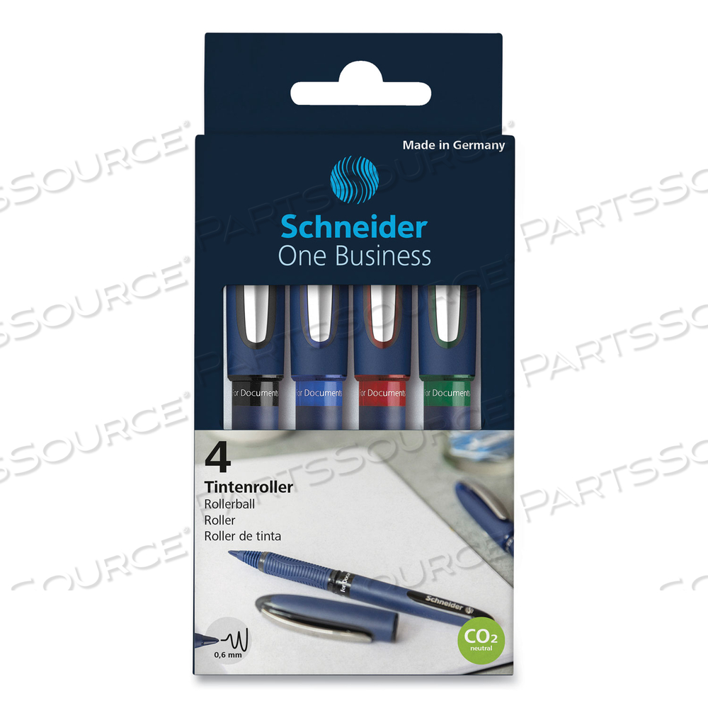 ONE BUSINESS ROLLERBALL PEN, STICK, FINE 0.6 MM, ASSORTED INK AND BARREL COLORS by Schneider ONE BUSINESS ROLLERBALL PEN, STICK, FINE 0.6 MM, ASSORTED INK AND BARREL COLORS by Schneider