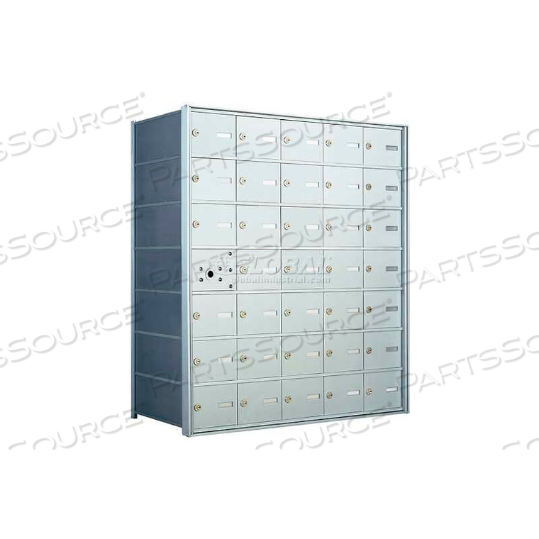 1400 SERIES FRONT LOADING HORIZONTAL WALL-MOUNTED MAILBOX, 34 COMPARTMENTS, ANODIZED ALUMINUM by Florence Manufacturing Company
