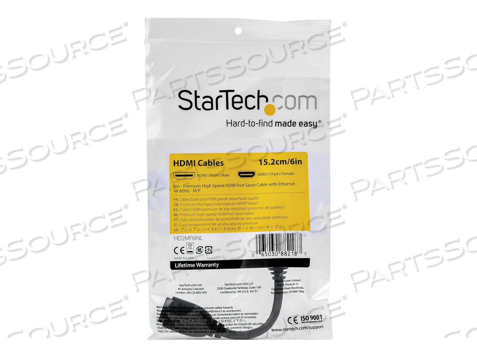 6IN HIGH SPEED HDMI PORT SAVER CABLE WITH 4K 60HZ, SHORT HDMI 2.0 MALE TO FEMALE ADAPTER CABLE, PORT EXTENDER (HD2MF6INL), HDMI EXTENSION CA by StarTech.com Ltd. 6IN HIGH SPEED HDMI PORT SAVER CABLE WITH 4K 60HZ, SHORT HDMI 2.0 MALE TO FEMALE ADAPTER CABLE, PORT EXTENDER (HD2MF6INL), HDMI EXTENSION CA by StarTech.com Ltd.