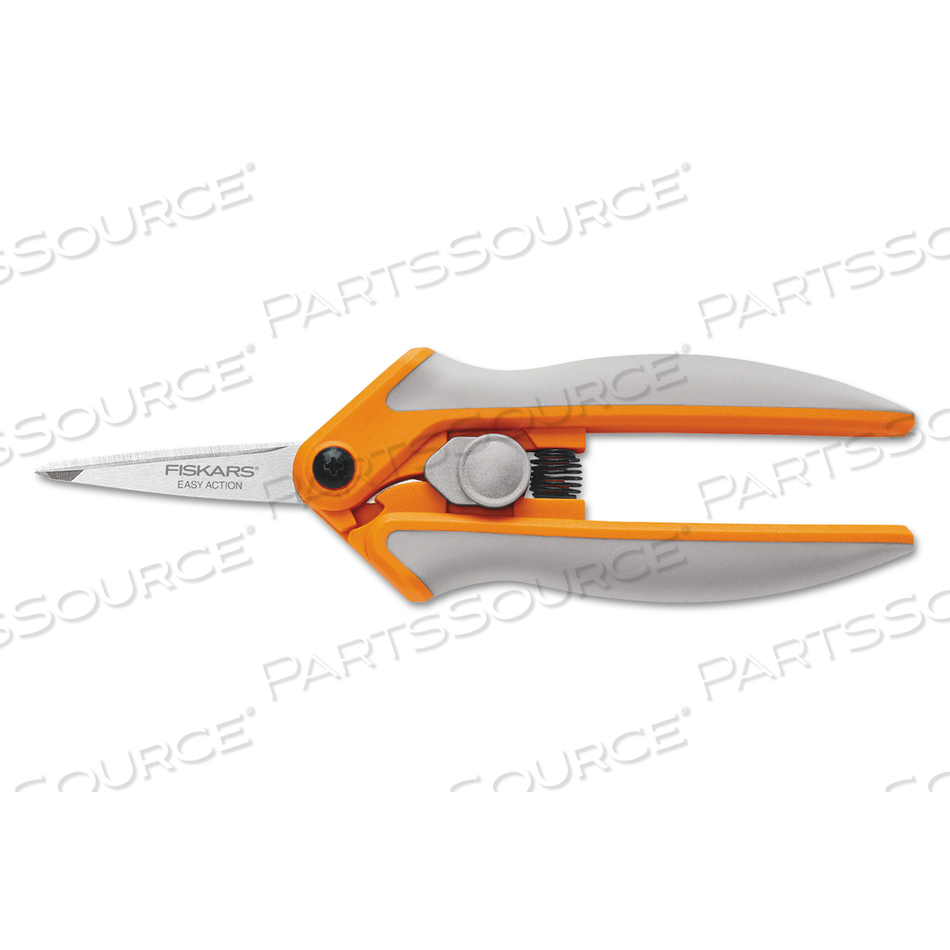 EASY ACTION MICRO-TIP SCISSORS, POINTED TIP, 5" LONG, 1.75" CUT LENGTH, GRAY STRAIGHT HANDLE 