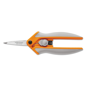 EASY ACTION MICRO-TIP SCISSORS, POINTED TIP, 5" LONG, 1.75" CUT LENGTH, GRAY STRAIGHT HANDLE by Fiskars