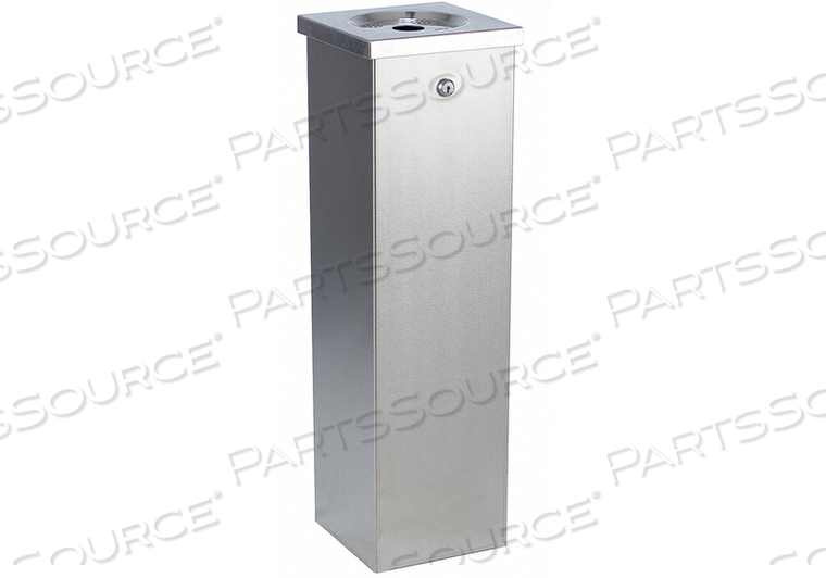 CIGARETTE RECEPTACLE 1-3/4 GAL. SILVER by No Butts Bin Co.