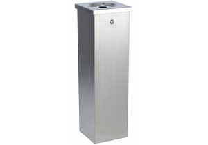 CIGARETTE RECEPTACLE 1-3/4 GAL. SILVER by No Butts Bin Co.