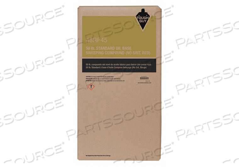 SWEEPING COMPOUND, BASE MATERIAL OIL, COLOR GREEN, CONTAINER SIZE 50 LB, CONTAINER TYPE BOX, CONTAINS GRIT NO, FOR FLOOR TYPE CONCRETE, WOOD by Tough Guy