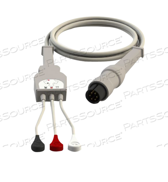 AAMI COMPATIBLE DIRECT-CONNECT ECG CABLE 3 LEADS SNAP BAG OF 1 AAMI COMPATIBLE DIRECT-CONNECT ECG CABLE 3 LEADS SNAP BAG OF 1