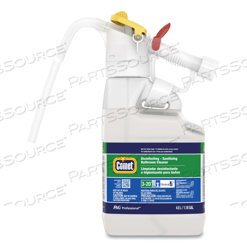 DILUTE 2 GO, COMET DISINFECTING - SANITIZING BATHROOM CLEANER, CITRUS SCENT, 4.5 L JUG, 1/CARTON 