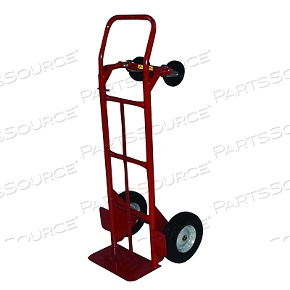 2-POSITION CONVERTIBLE HAND TRUCK, 600 LB LOAD CAPACITY, 8 IN X 14 IN TOE PLATE, FLOW BACK HANDLE, PUNCTURE PROOF WHEELS by Milwaukee Hand Trucks