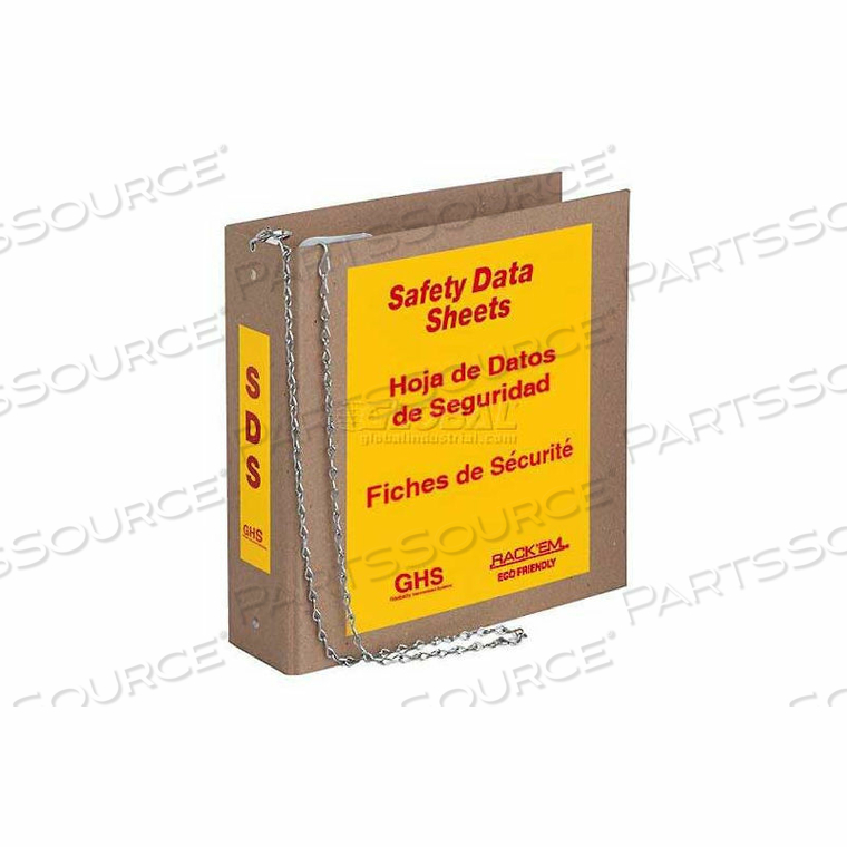 TRI LINGUAL ECO FRIENDLY SDS BINDER, 3"W BINDER by Horizon Mfg Enterprises, Inc TRI LINGUAL ECO FRIENDLY SDS BINDER, 3"W BINDER by Horizon Mfg Enterprises, Inc