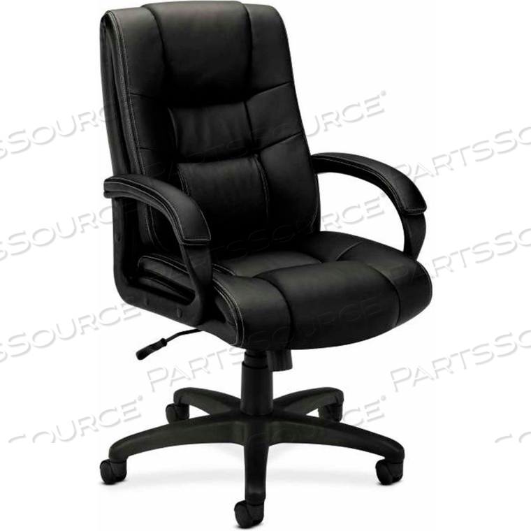 BASYX BY HON EXECUTIVE OFFICE CHAIR WITH LOOP ARMS - VINYL - HIGH BACK - BLACK 