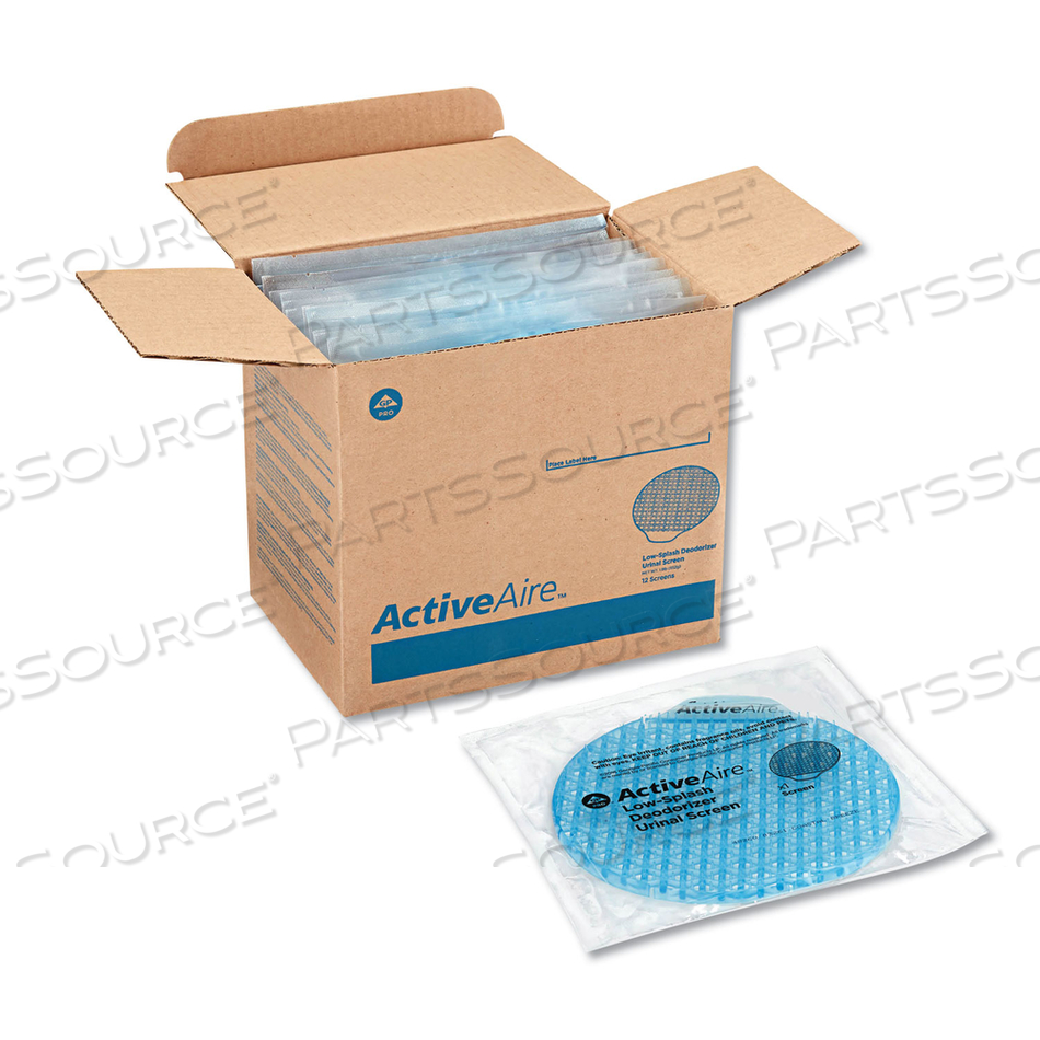 ACTIVEAIRE DEODORIZER URINAL SCREEN WITH SIDE TAB, COASTAL BREEZE SCENT, BLUE by Georgia-Pacific ACTIVEAIRE DEODORIZER URINAL SCREEN WITH SIDE TAB, COASTAL BREEZE SCENT, BLUE by Georgia-Pacific