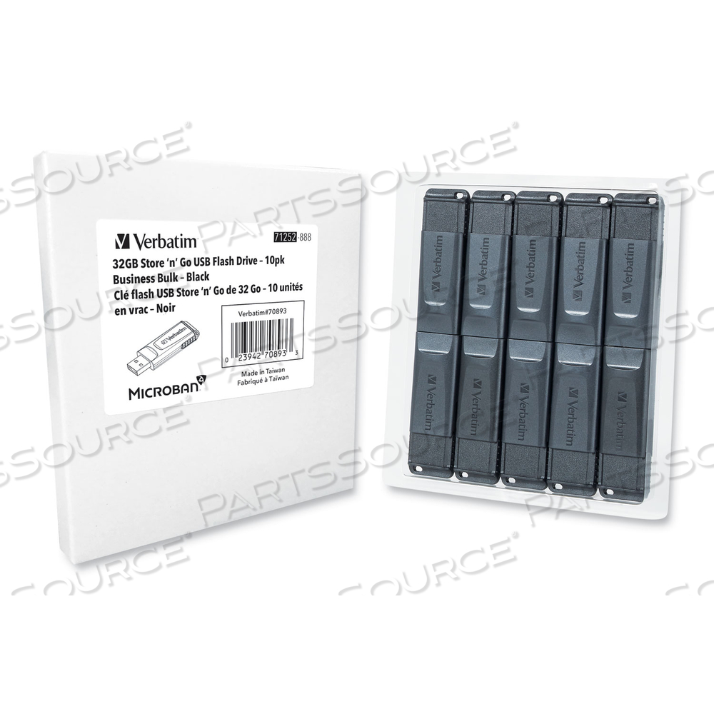 STORE 'N' GO USB FLASH DRIVE BUSINESS BULK, 32 GB, BLACK by Verbatim