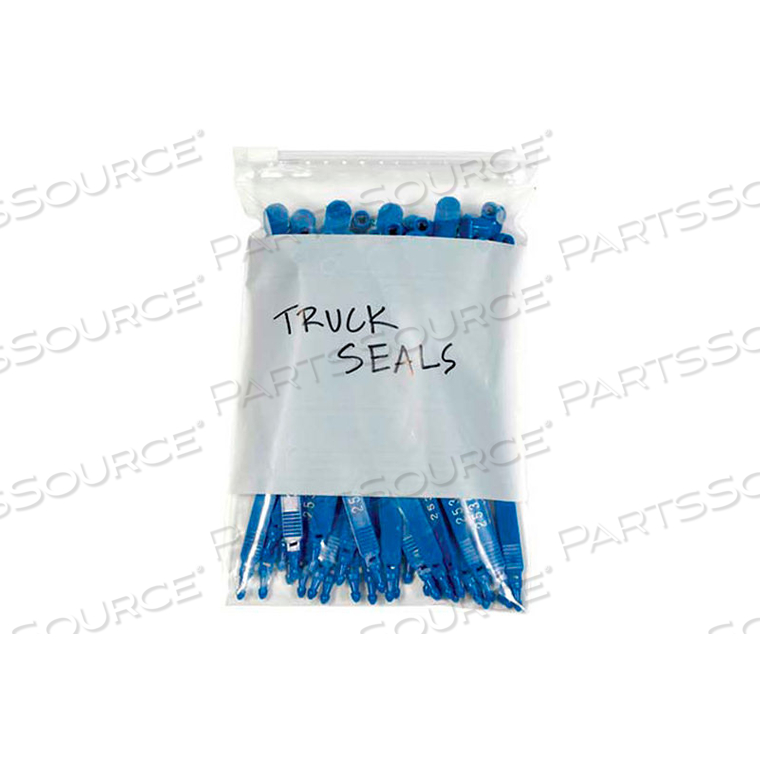 SLIDE-SEAL RECLOSABLE WHITE BLOCK POLY BAGS 16" X 12" 3 MIL CLEAR 100 PACK by Box Packaging Inc