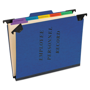 HANGING-STYLE PERSONNEL FOLDERS, 5 DIVIDERS WITH 1/5-CUT TABS, LETTER SIZE, 1/3-CUT EXTERIOR TABS, BLUE by Esselte Pendaflex Corp.