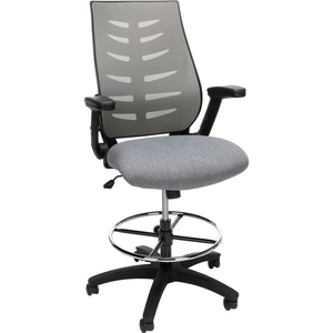 MID BACK MESH DRAFTING CHAIR, DRAFTING STOOL, WITH LUMBAR SUPPORT, IN GRAY () by OFM Inc