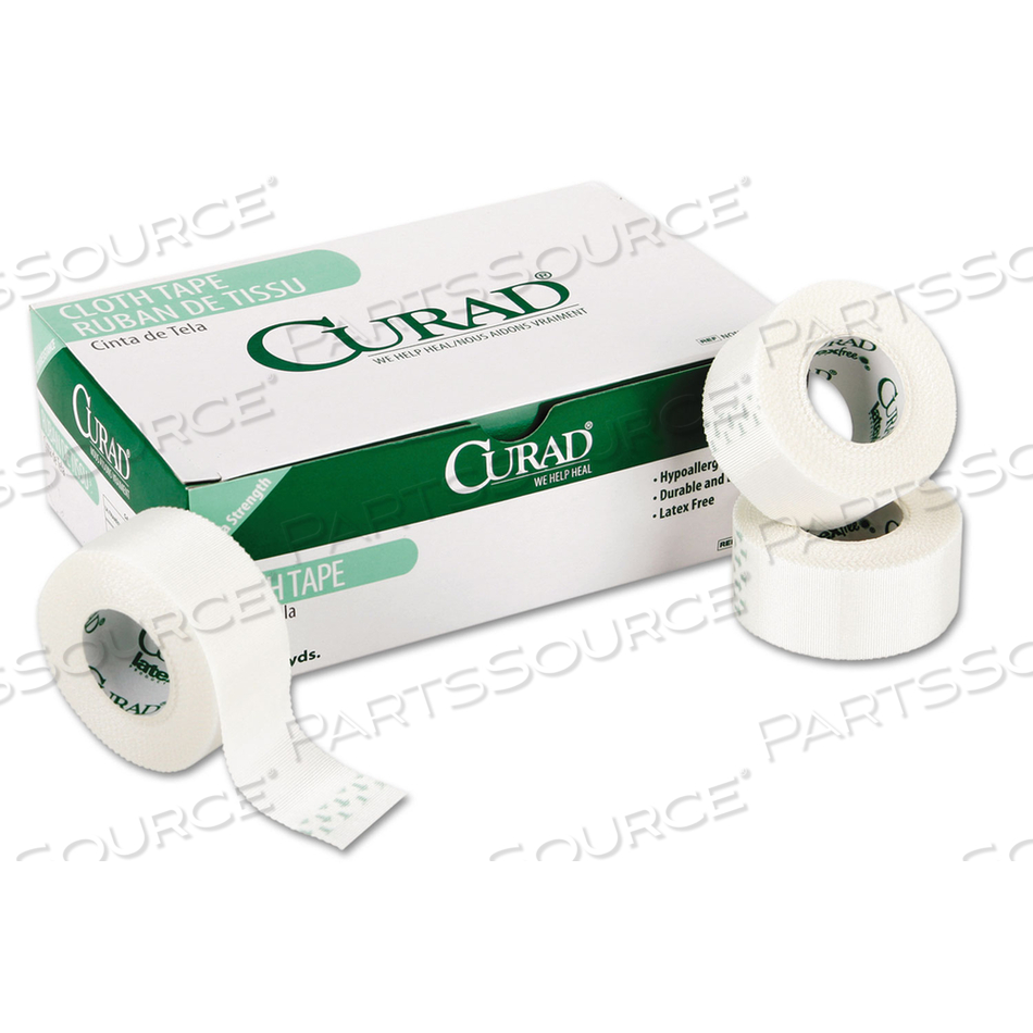 FIRST AID CLOTH SILK TAPE, HEAVY-DUTY, ACRYLIC/SILK, 1" X 10 YDS, WHITE by Curad