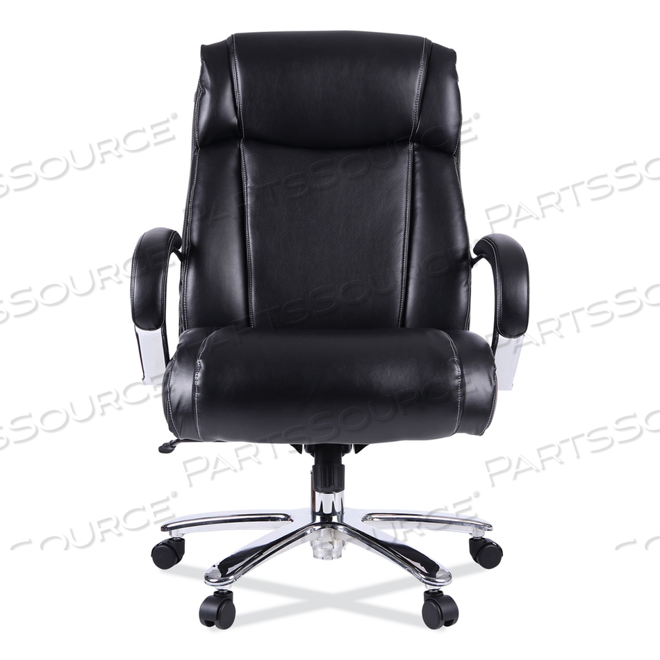 ALERA MAXXIS SERIES BIG/TALL BONDED LEATHER CHAIR, SUPPORTS 500 LB, 21.42" TO 25" SEAT HEIGHT, BLACK SEAT/BACK, CHROME BASE by Alera