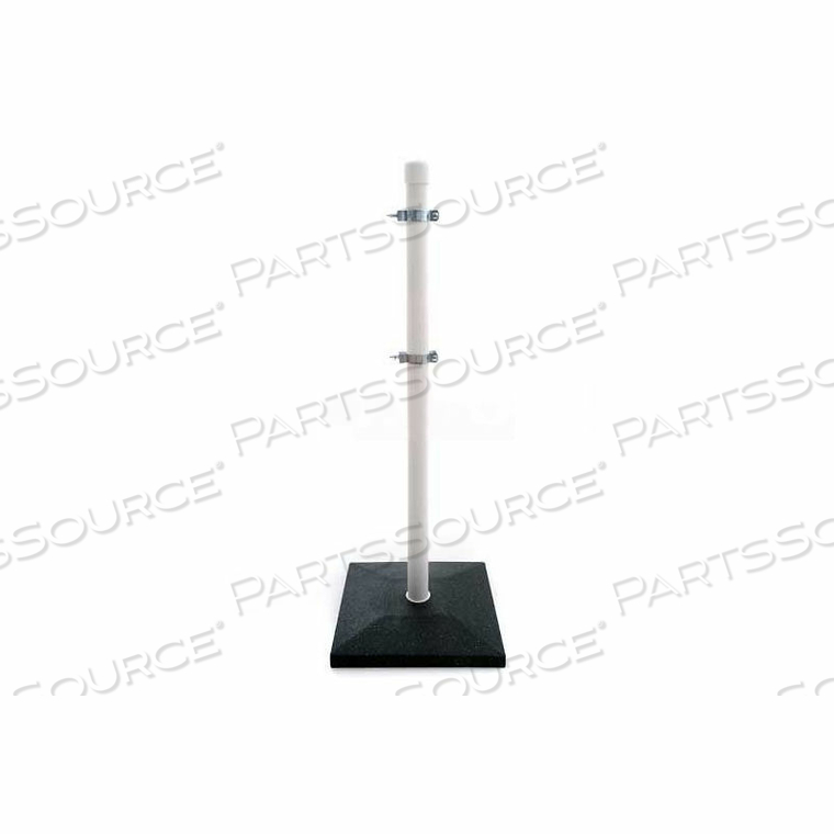 SQUARE SIGN BASE 20 LBS, W/ 2-3/8" PVC SLEEVE INSERT & 4' - 2" PVC POST W/ BRACKETS 