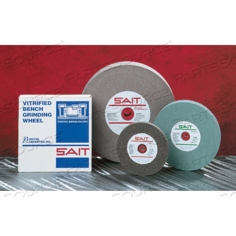 BENCH WHEEL VITRIFIED 6" X 3/4" X 1" 36 GRIT ALUMINUM OXIDE by United Abrasives-Sait